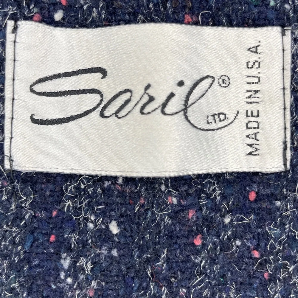 Vintage 80s Saril Ltd. Tweed Ribbed Knit Cuffs Jacket - Picture 5 of 16